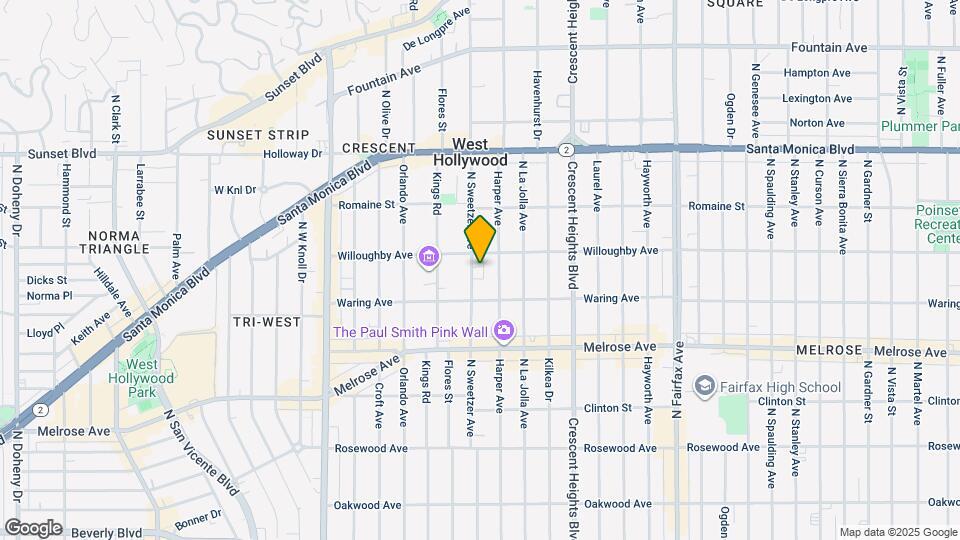 838 N Sweetzer Ave Map and Location Details