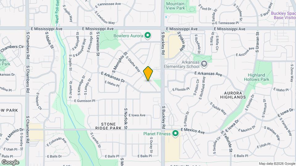 1425 S Olathe Way Mapa y Detalles de la Ubicación