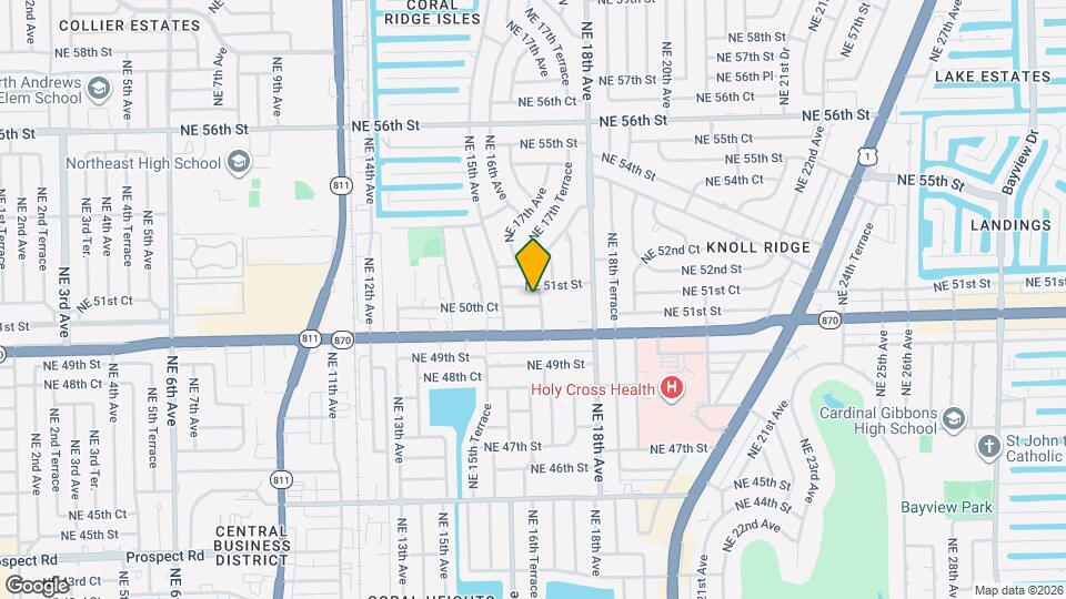 1611 NE 50th Ct Map and Location Details