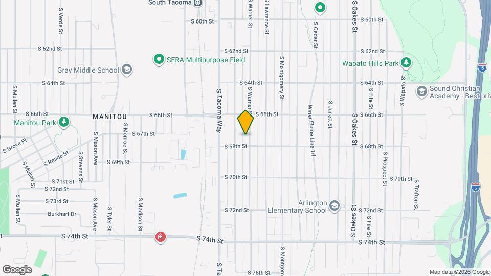 6638 S Warner St Map and Location Details