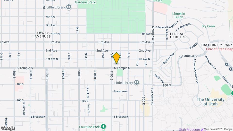 1127 E South Temple Map and Location Details