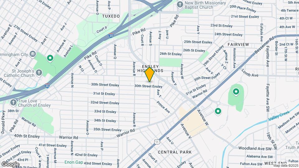 1844 30th Street Ensley Map and Location Details