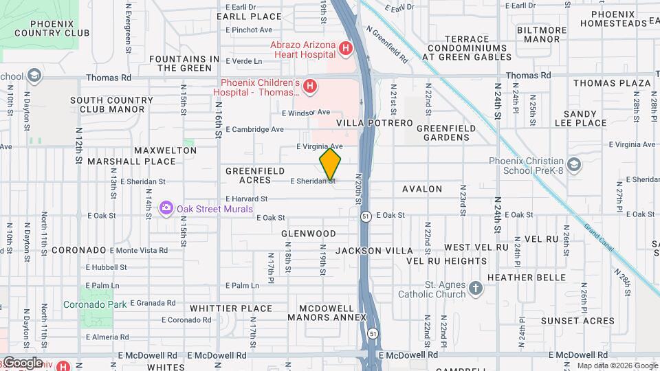 1907 E Sheridan St Mapa y Detalles de la Ubicación