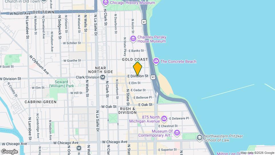 45 E Division St Map and Location Details