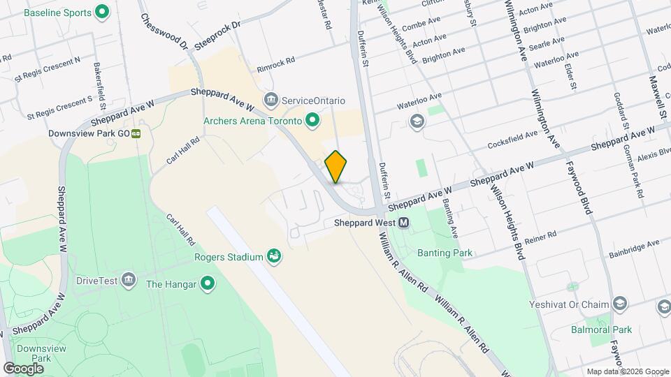 1100 Sheppard Ave W Map and Location Details