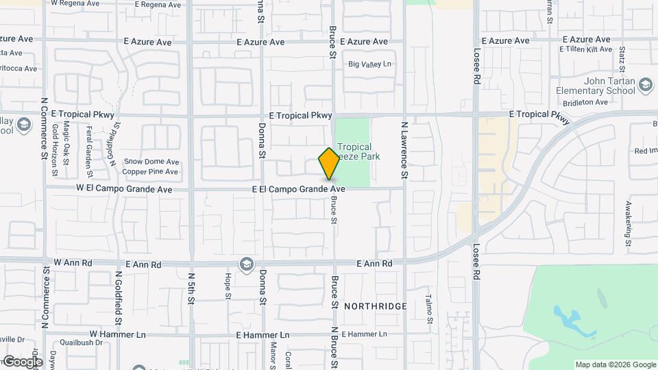 1216 E El Campo Grande Ave Map and Location Details