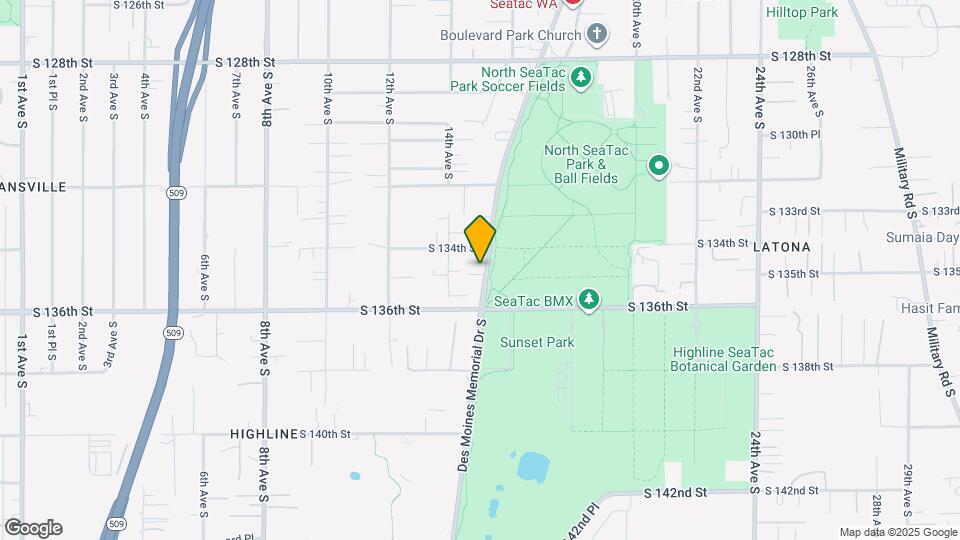 13421 Des Moines Memorial Dr S Map and Location Details