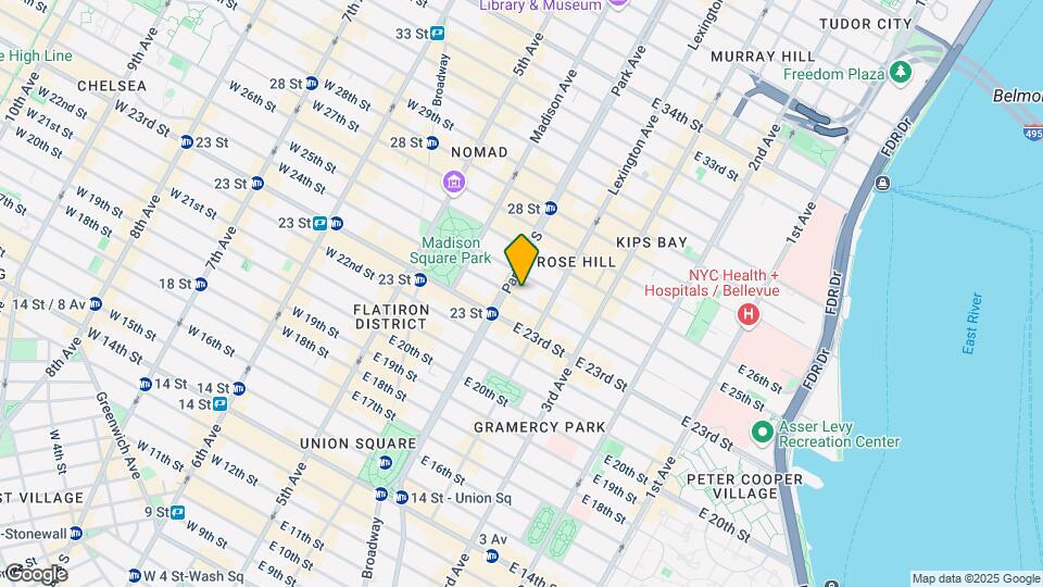 105 E 24th St Mapa y Detalles de la Ubicación