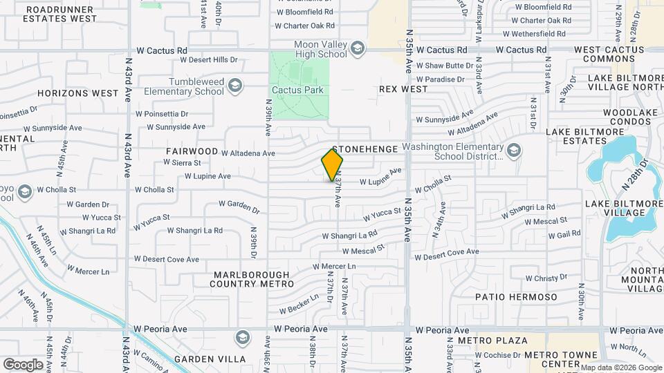 3707 W Lupine Ave Mapa y Detalles de la Ubicación