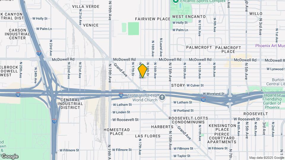 1645 W Willetta St Map and Location Details