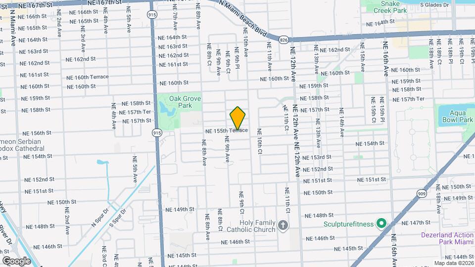 940 NE 155th Terrace Map and Location Details