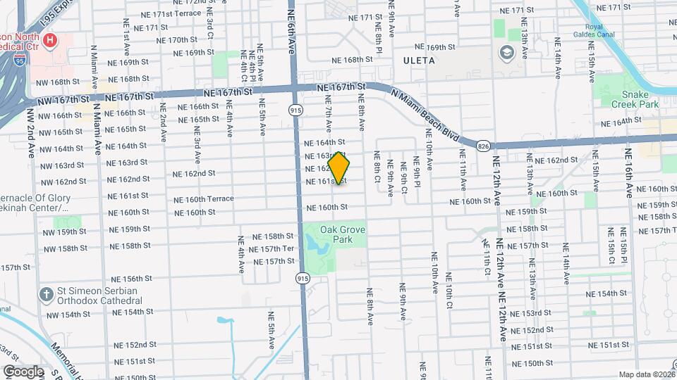 725 NE 160th Terrace Map and Location Details