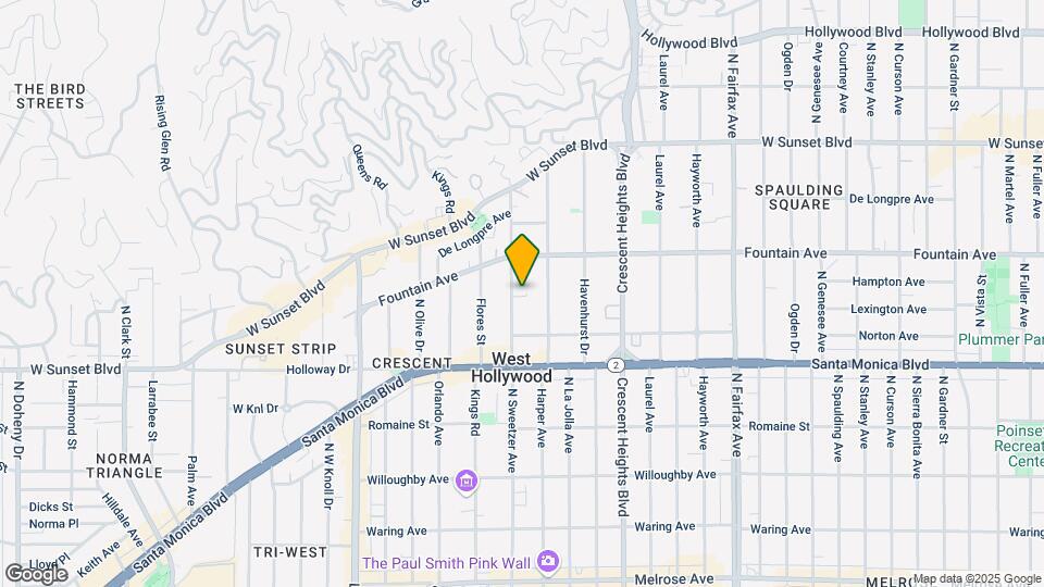 1246 N Sweetzer Ave Mapa y Detalles de la Ubicación