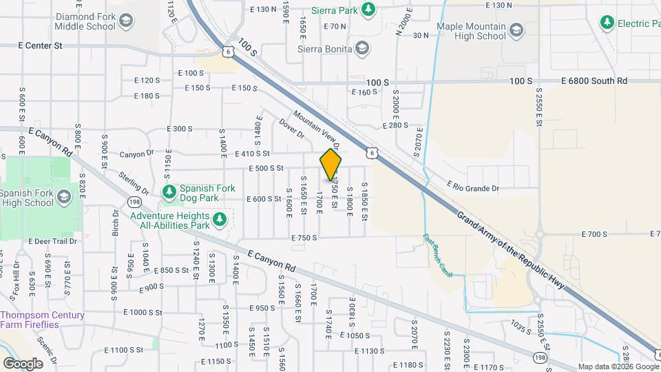 572 S 1750 E St Map and Location Details