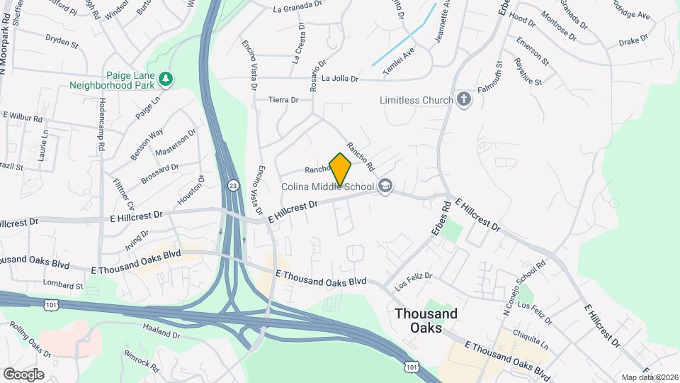 1391 E Hillcrest Dr Map and Location Details