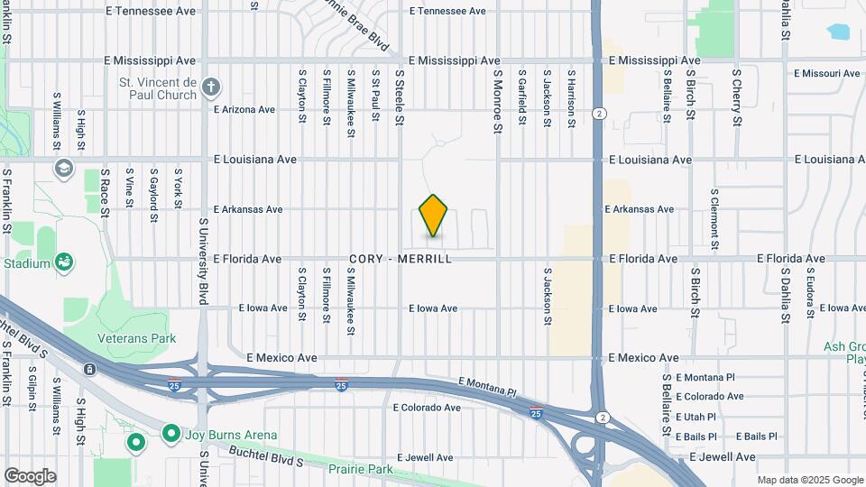 3333 E Florida Ave Map and Location Details