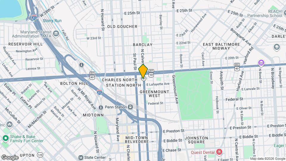 1816 N Calvert St, Unit Apt 1 Map and Location Details