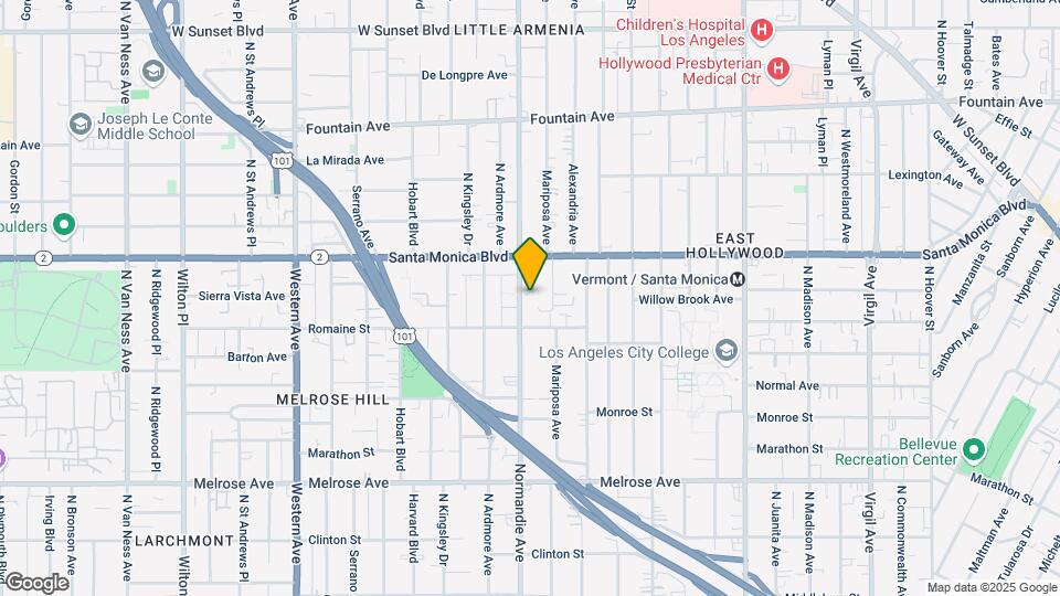 1038 N Normandie Ave Map and Location Details