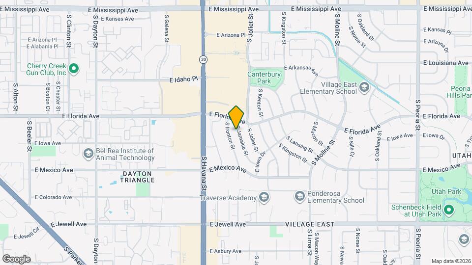 1533 S Jamaica St Map and Location Details