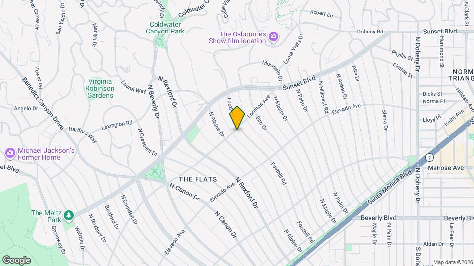 725 Foothill Rd Map and Location Details