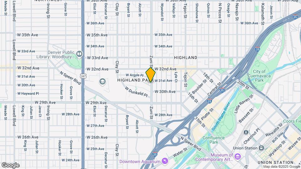 3051 Zuni St Mapa y Detalles de la Ubicación