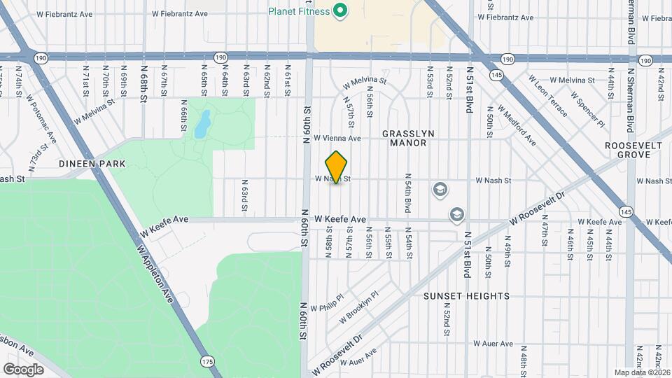 3616 N 58th Blvd Map and Location Details