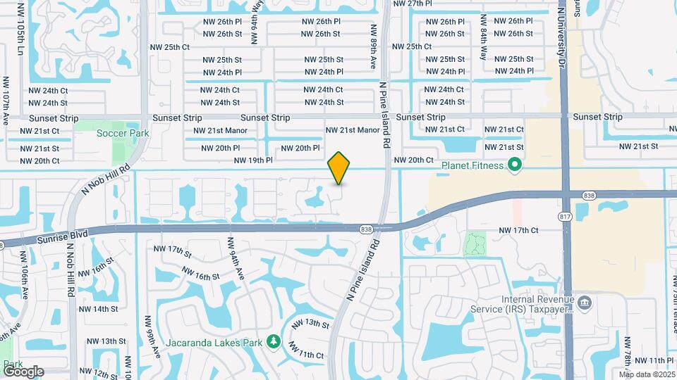 8989 W Sunrise Blvd Mapa y Detalles de la Ubicación