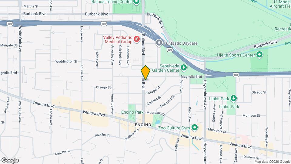 5142 Balboa Blvd Mapa y Detalles de la Ubicación