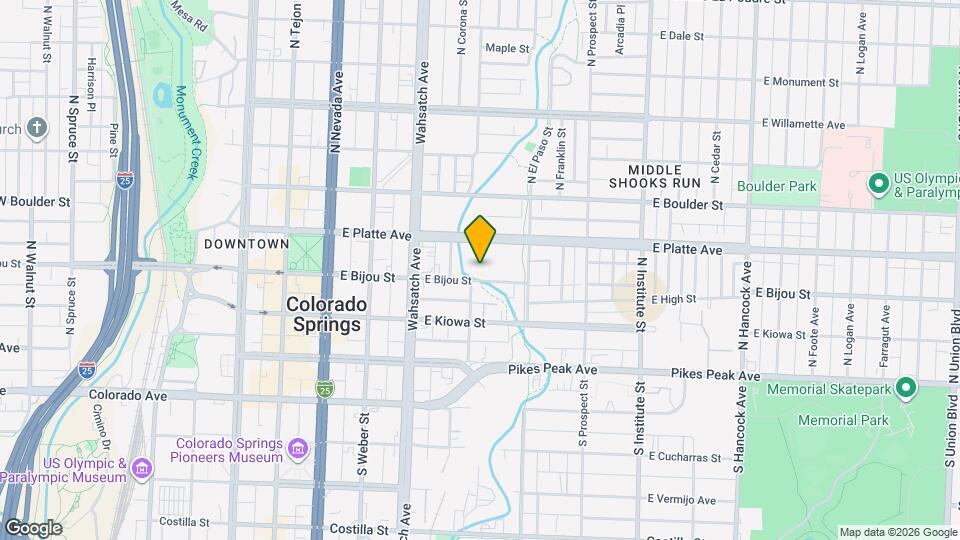 528 E Bijou St Mapa y Detalles de la Ubicación