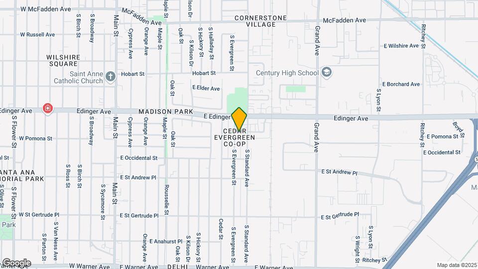 1705 Evergreen St Map and Location Details