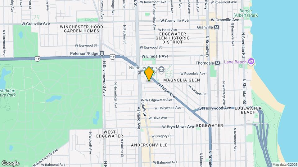 1522 W Ardmore Ave Map and Location Details