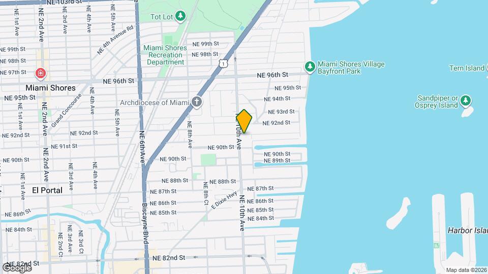 1022 NE 91st Terrace Map and Location Details