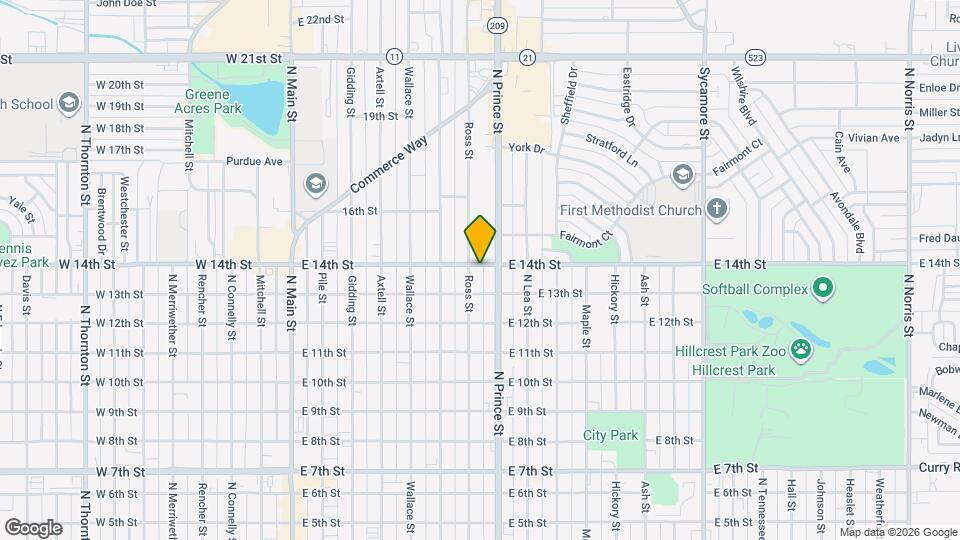 709 E 14th St Map and Location Details