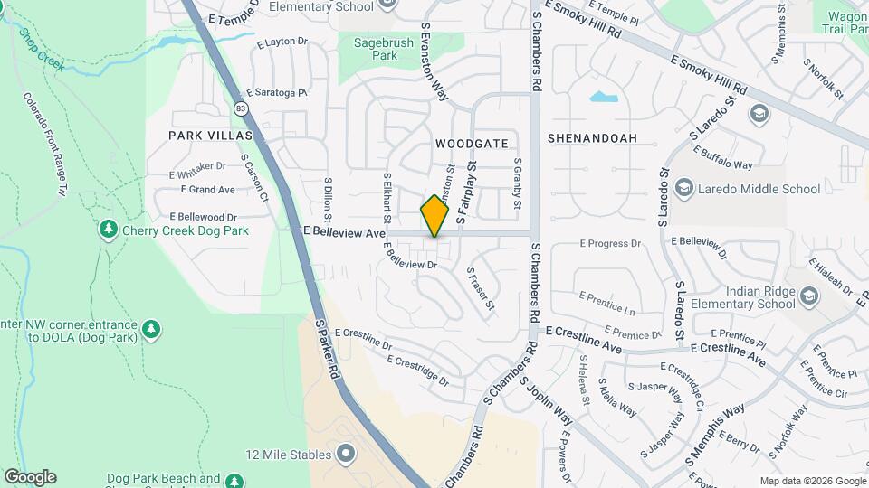 14932 E Belleview Ave Mapa y Detalles de la Ubicación