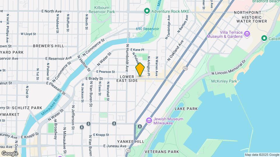 1210 E Brady St, Unit 1210 B Map and Location Details