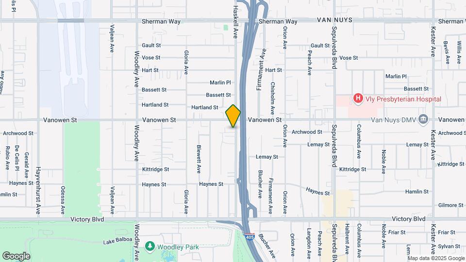 6743 Haskell Ave Map and Location Details