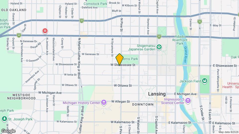 601 W Shiawassee St Map and Location Details