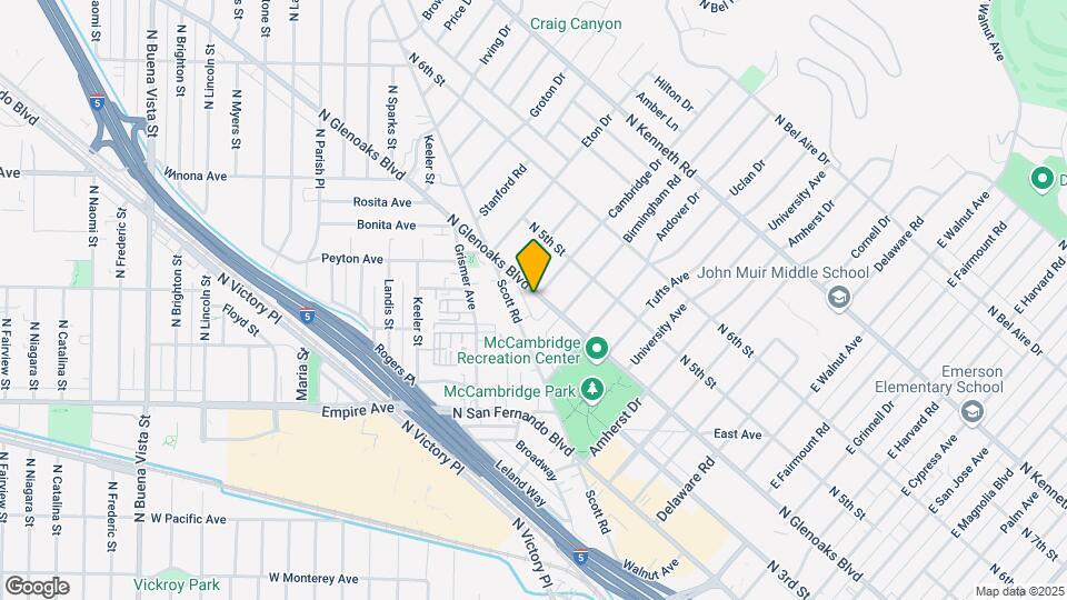 1801-1807 N Glenoaks Blvd Mapa y Detalles de la Ubicación