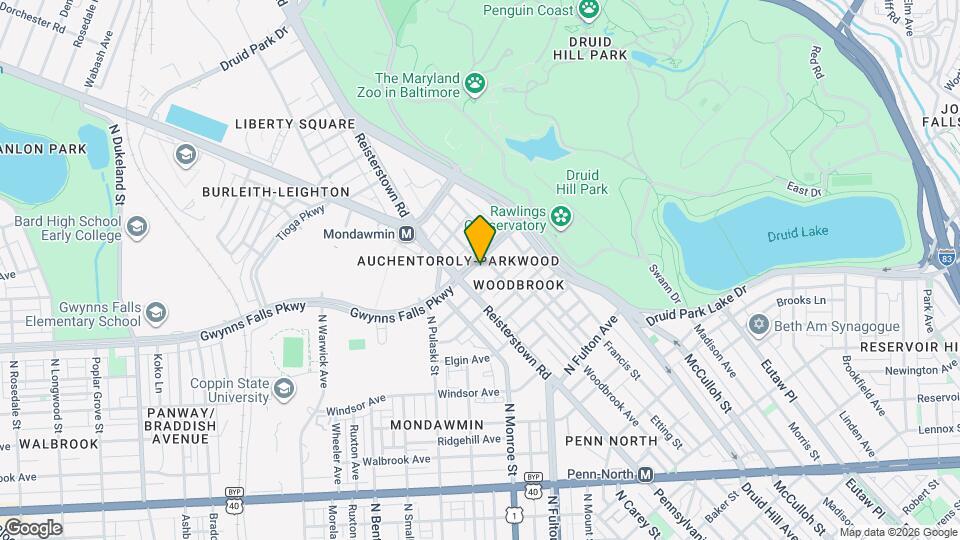 1711 Gwynns Falls Pky, Unit 1 Map and Location Details