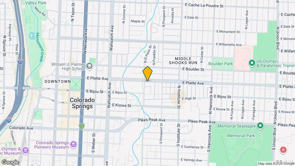 705 E Platte Ave Map and Location Details