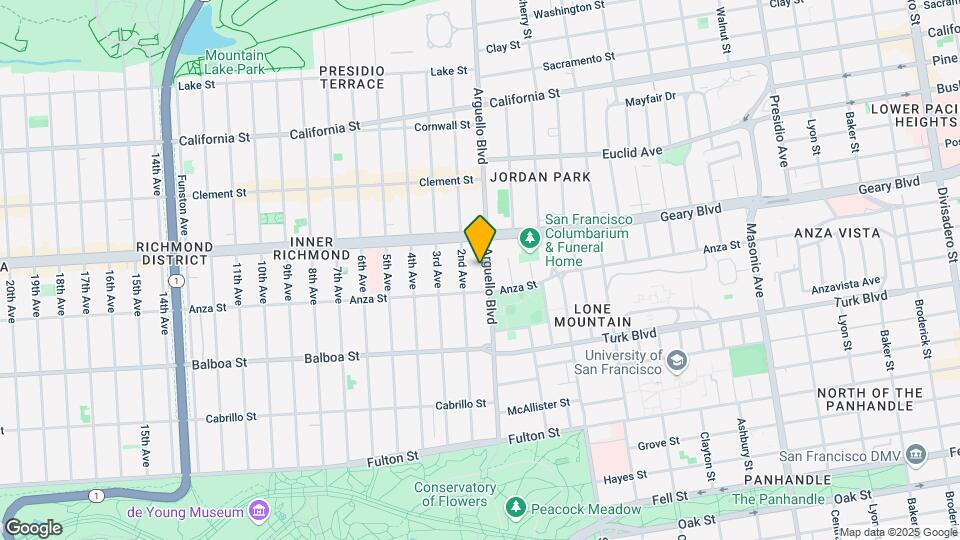 555 Arguello Blvd Mapa y Detalles de la Ubicación