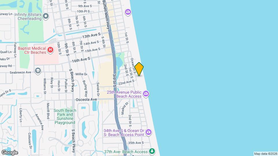 2200 Ocean Dr S, Unit Ocean Front 4th Floor Mapa y Detalles de la Ubicación