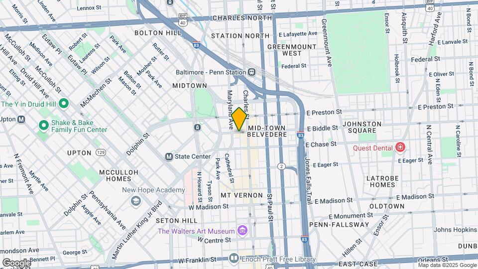 1 W Biddle St, Unit 3-R Map and Location Details