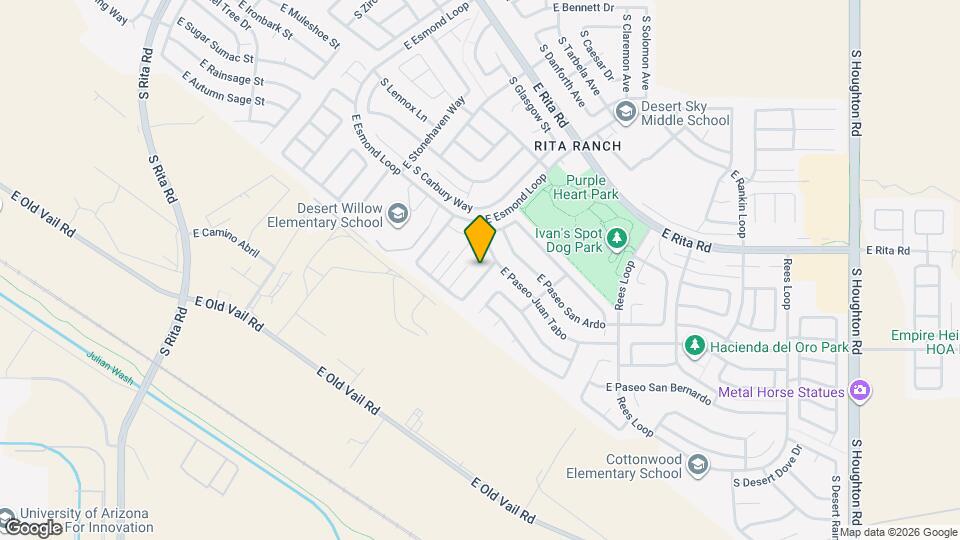 8256 S Vía Del Forjador Map and Location Details