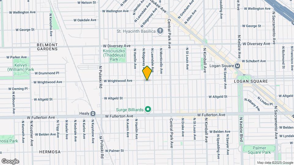 3719 W Wrightwood Ave Map and Location Details