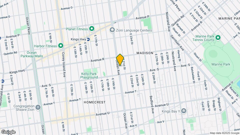 2325 Ocean Ave Mapa y Detalles de la Ubicación
