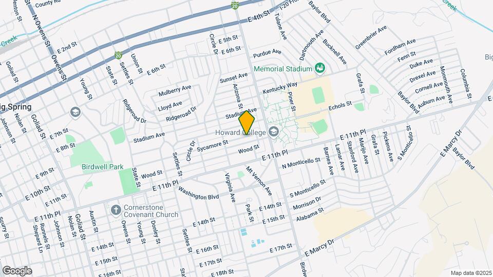 1516 Sycamore St, Unit B Map and Location Details