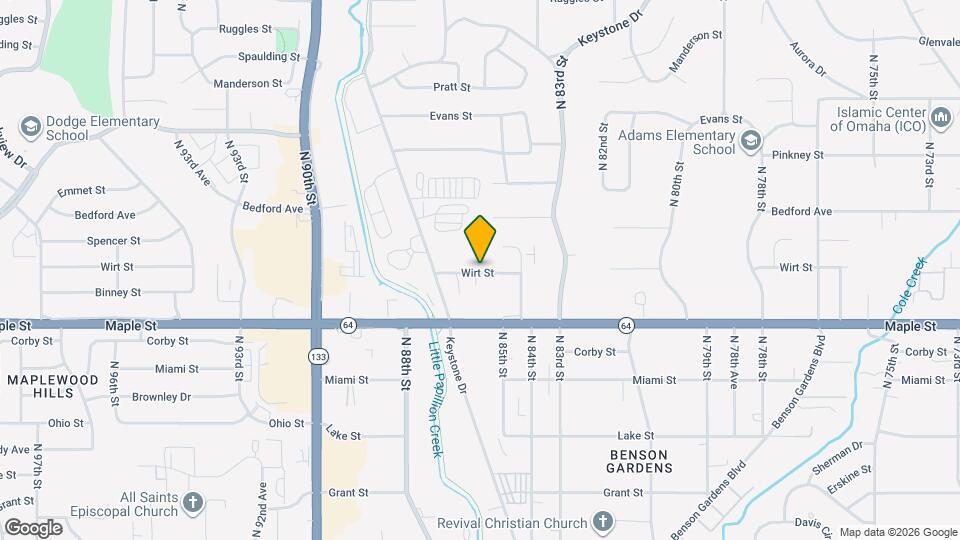 8512 Wirt St Map and Location Details