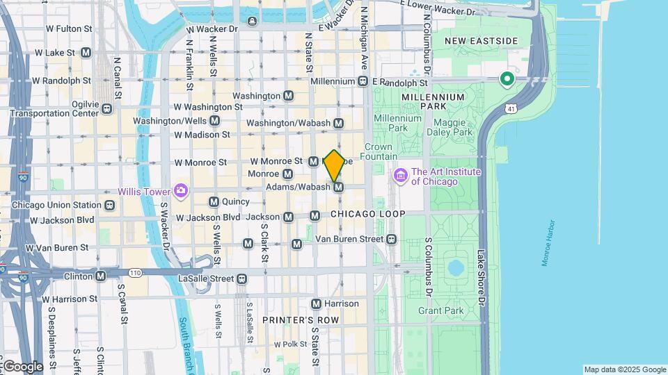 28 E Adams St Map and Location Details