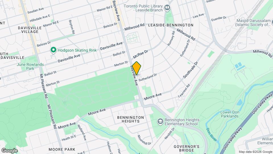 1327 Bayview Ave, Unit U19 Map and Location Details